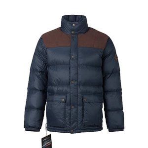 New $300 Burton Heritage Puffer Jacket!  650 Fill Down Puffer Navy (Mood Indigo)